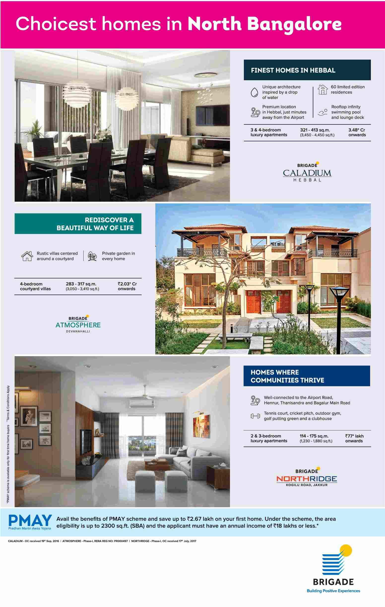 Choicest homes from Brigade Group in North Bangalore